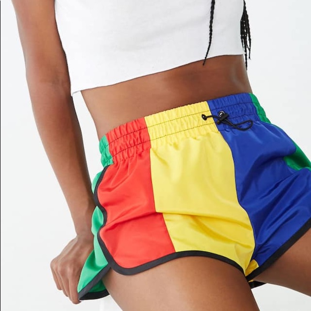 Bold Striped Windbreaker Shorts